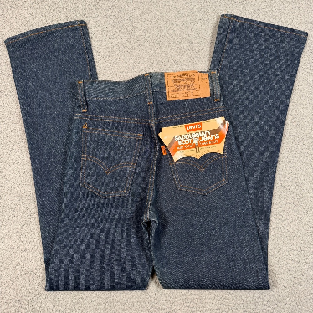 Vintage Levis Jeans Womens 12 (Fits 24x28) Deadstock USA Bootcut Flare 70s Raw